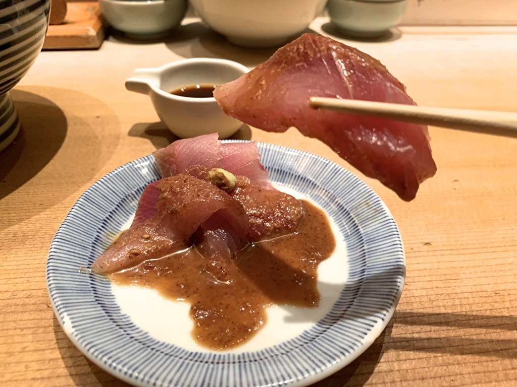 つじ半日本橋店鯛の刺身実食