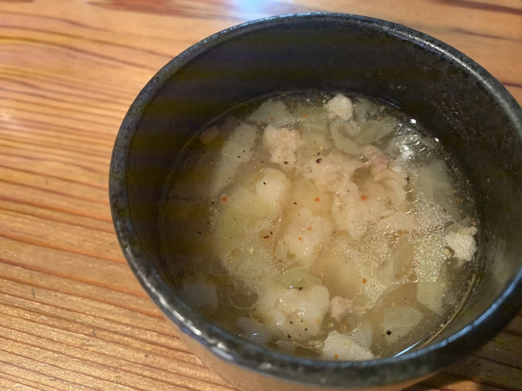 鴨川たかしの牛脂の味噌汁