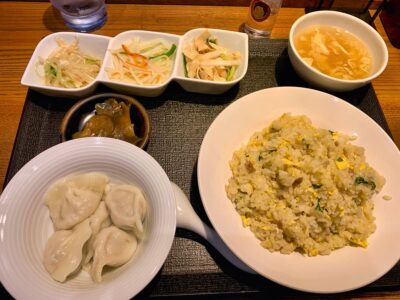 楽仙楼の水餃子+チャーハン定食