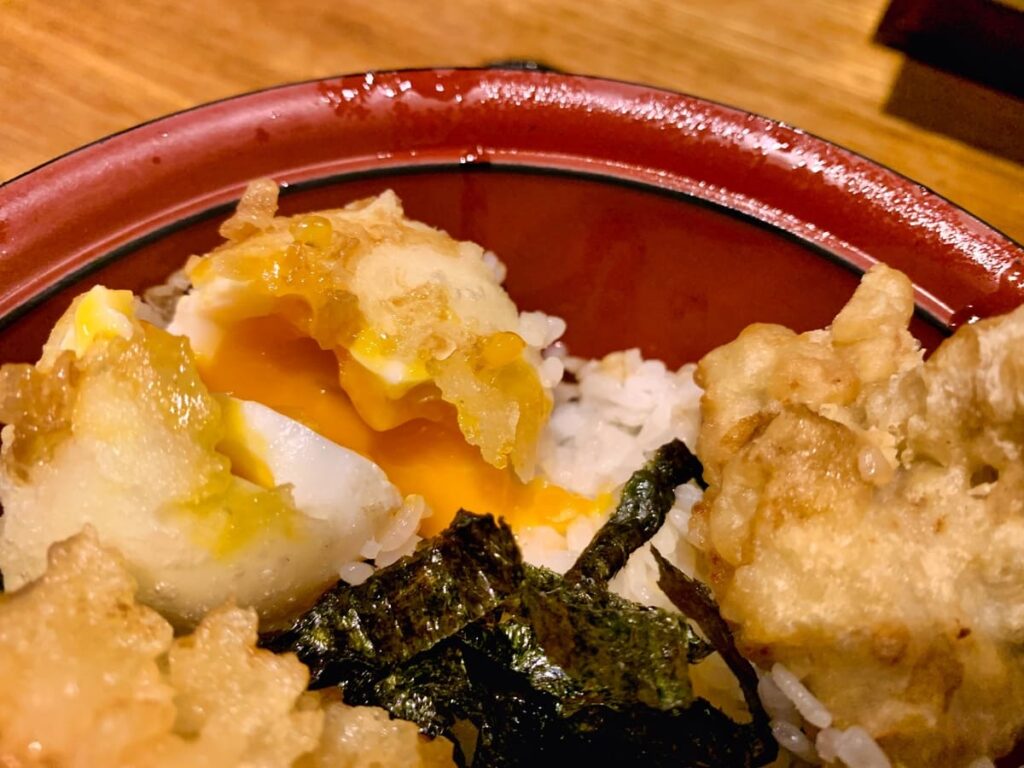 天ぷら海鮮米福 四条烏丸店の大海老天丼実食4