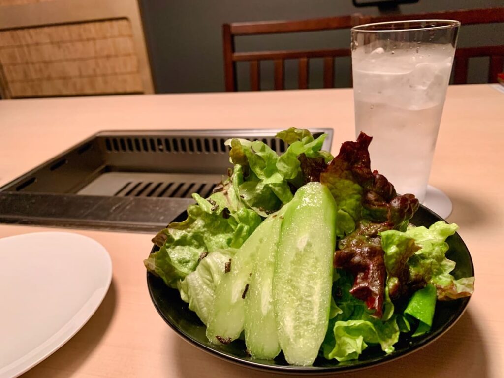 焼肉矢澤京都のグリーンサラダ