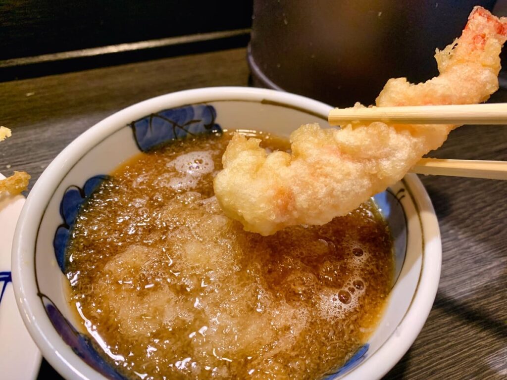 天ぷら大吉なんばこめじるし店の天ぷら小吉盛り実食