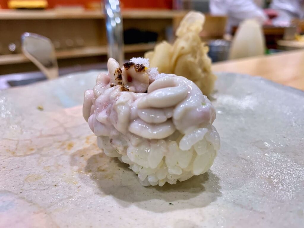 寿司割烹こい勢の鱈の白子炙り