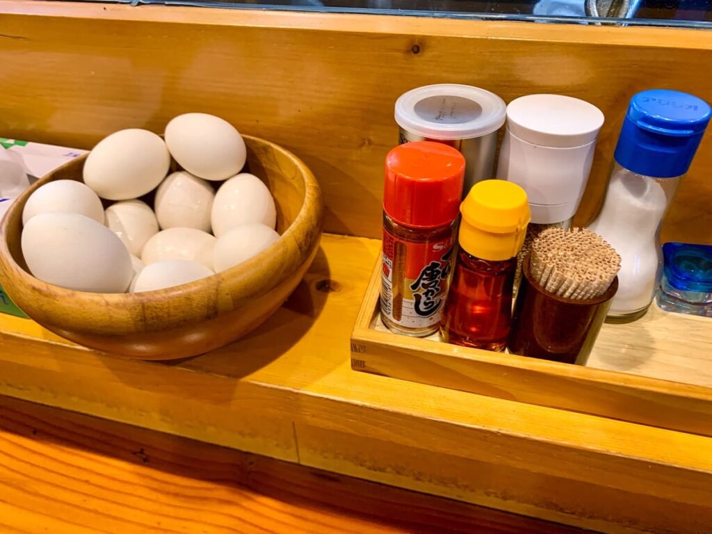 麺処 白樺山荘 真駒内本店の無料ゆで卵