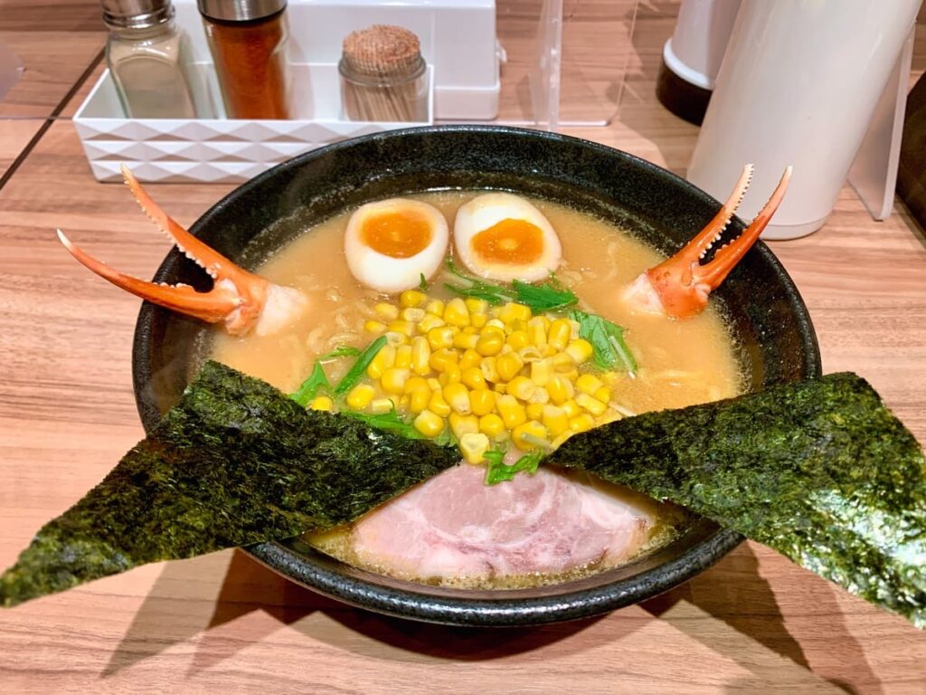 麺屋開高 新千歳空港店のカニだし味噌らー麺1