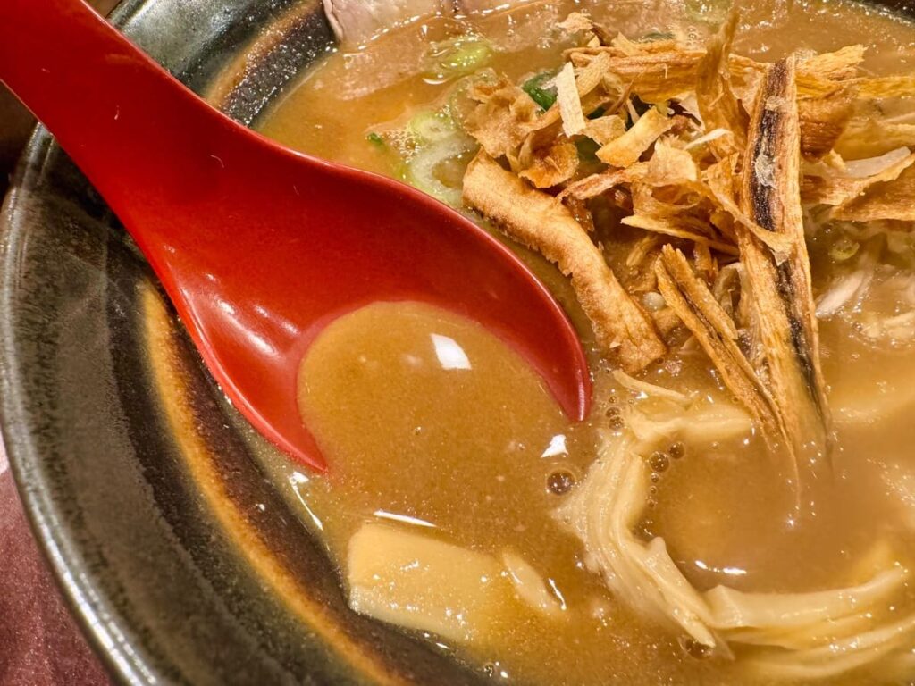 麺処むらじ 柳馬場六角の鶏黒ラーメン スープ