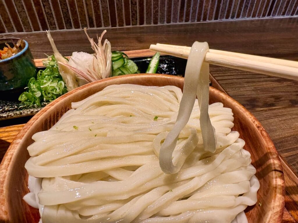 名代おめん 銀閣寺本店の冷やし薬味のおめん 実食1