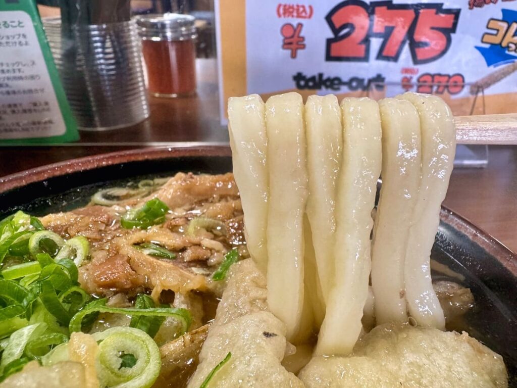 立花うどん 久留米の肉ごぼ天うどん 麺