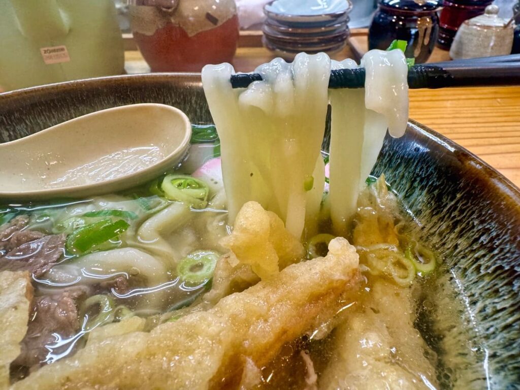 葉隠うどんの肉ごぼう天うどん 麺