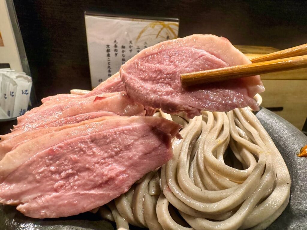 京都鴨蕎麦 田の塩鴨つけ蕎麦 肉増し 実食3