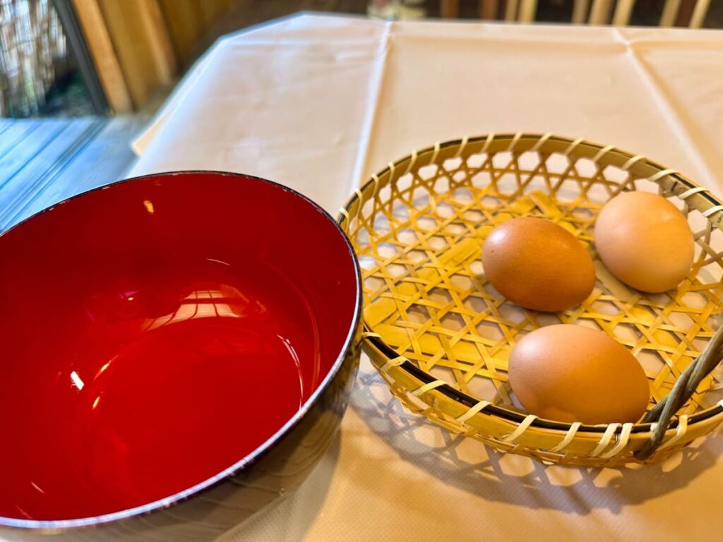 弁天の里の卵かけご飯定食 生卵