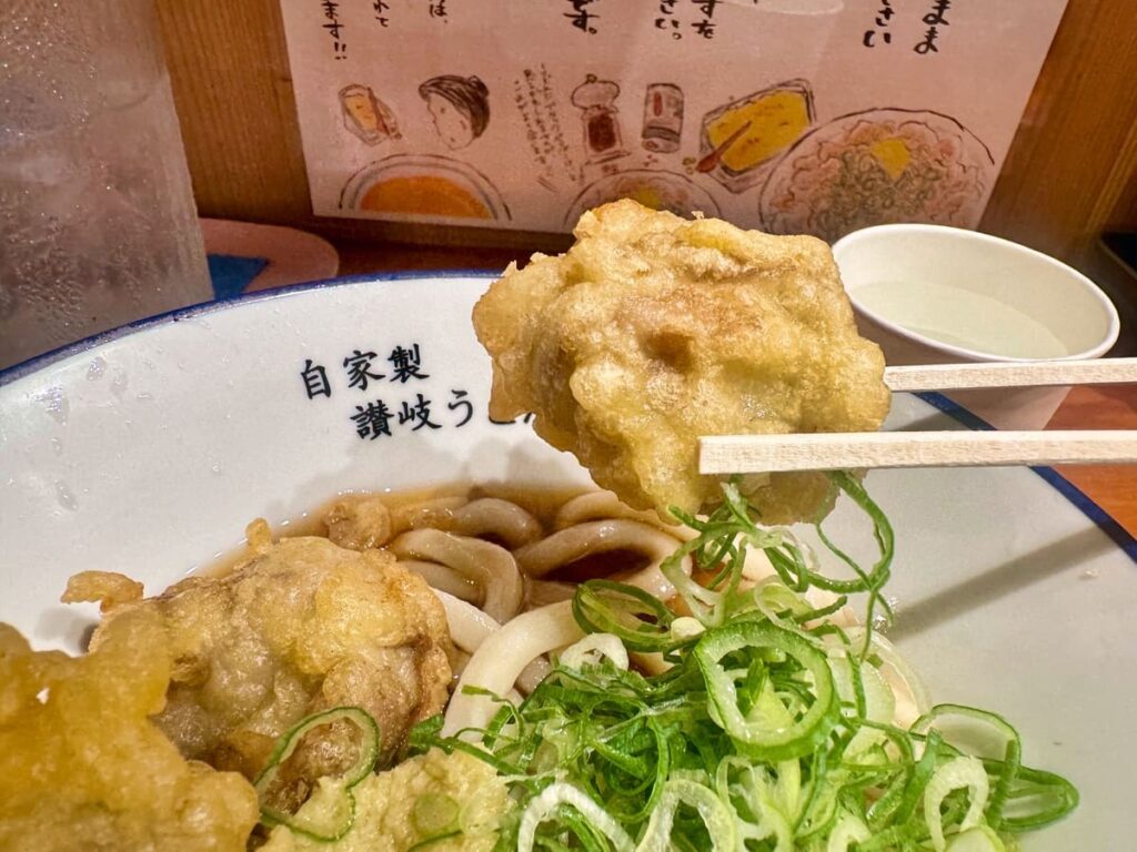 自家製さぬきうどんと肉 新橋甚三の冷やし鶏天ぶっかけ 鶏天