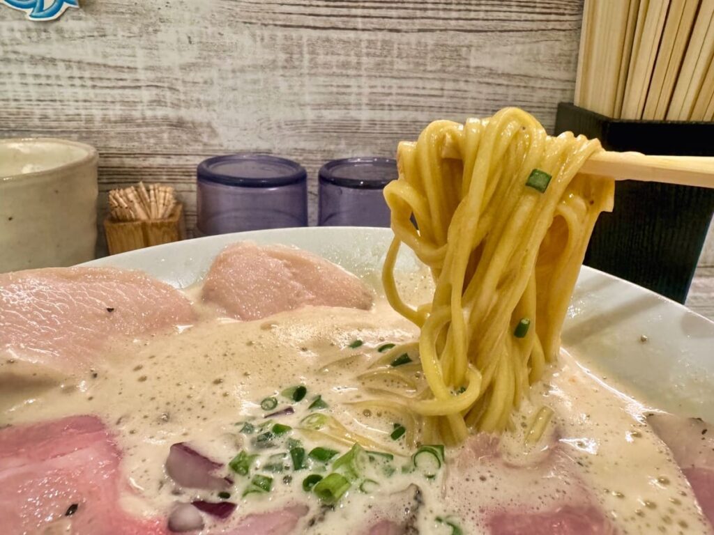 ラーメン家あかぎの特製鶏白湯しょうゆ 麺