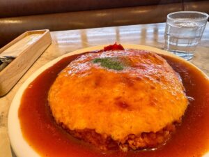 喫茶マドラグ 藤井大丸店の洋食グリルアローン式オムライス大3