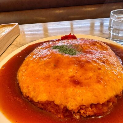 喫茶マドラグ 藤井大丸店の洋食グリルアローン式オムライス大3