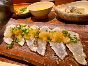 ごはんや一芯 大阪の炙り鯛 柚子おろしポン酢