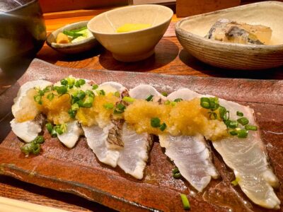 ごはんや一芯 大阪の炙り鯛 柚子おろしポン酢