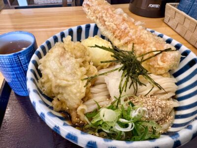 自家製麺 うどん 讃式のちく玉天とかしわ天ぶっかけ3