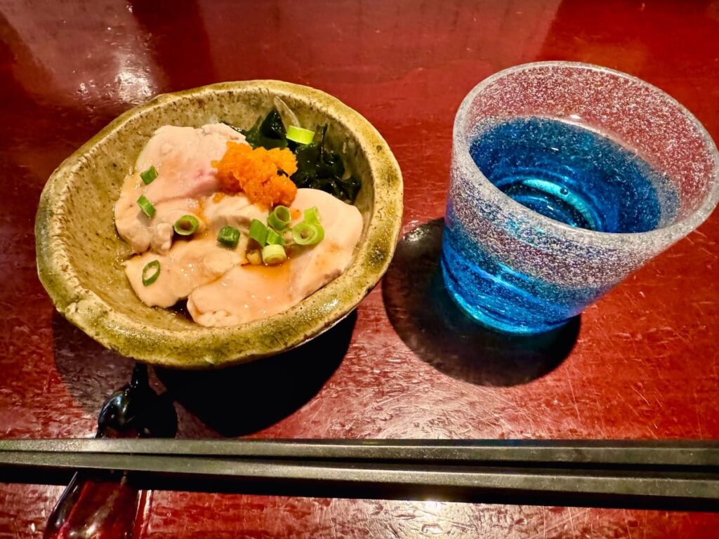 旬菜処びいどろの本鮪の白子ポン酢