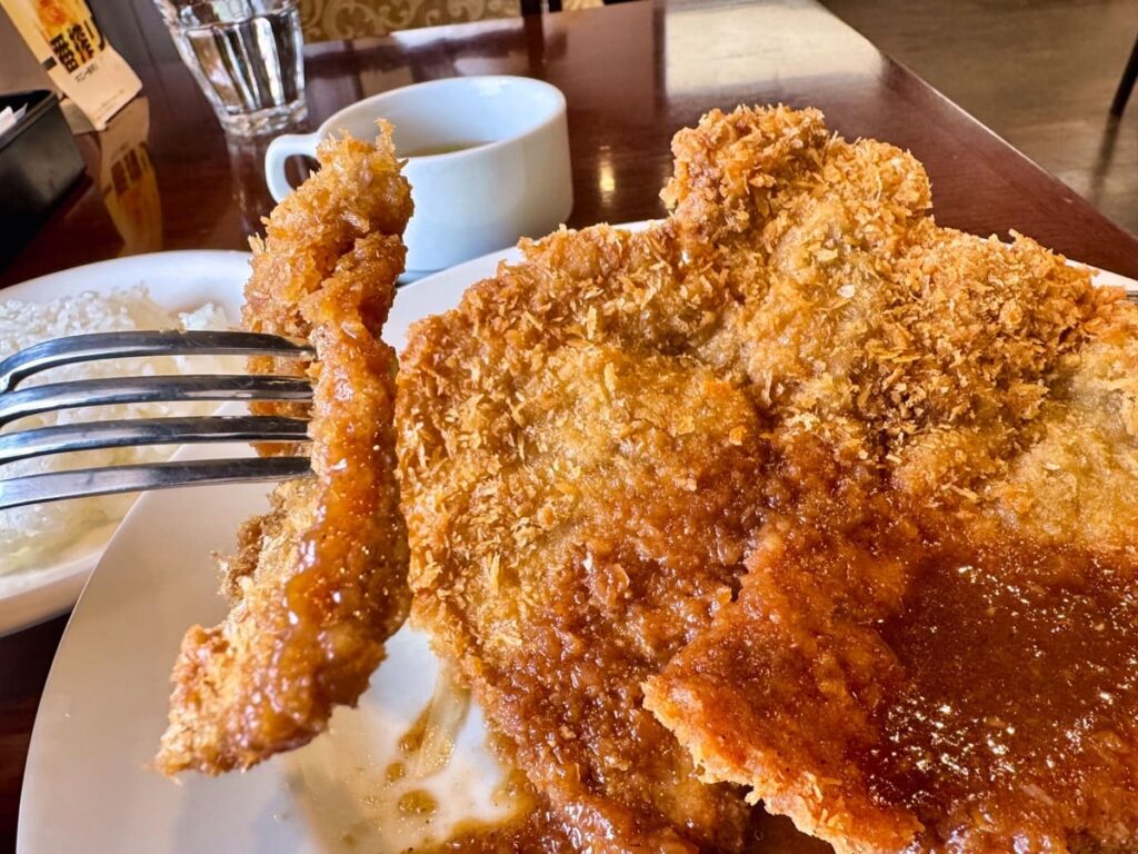 これも京都の食文化【京都カツ わらじや】のわらじカツを試してきた 2 京都カツ わらじやの名物わらじトンカツ 実食