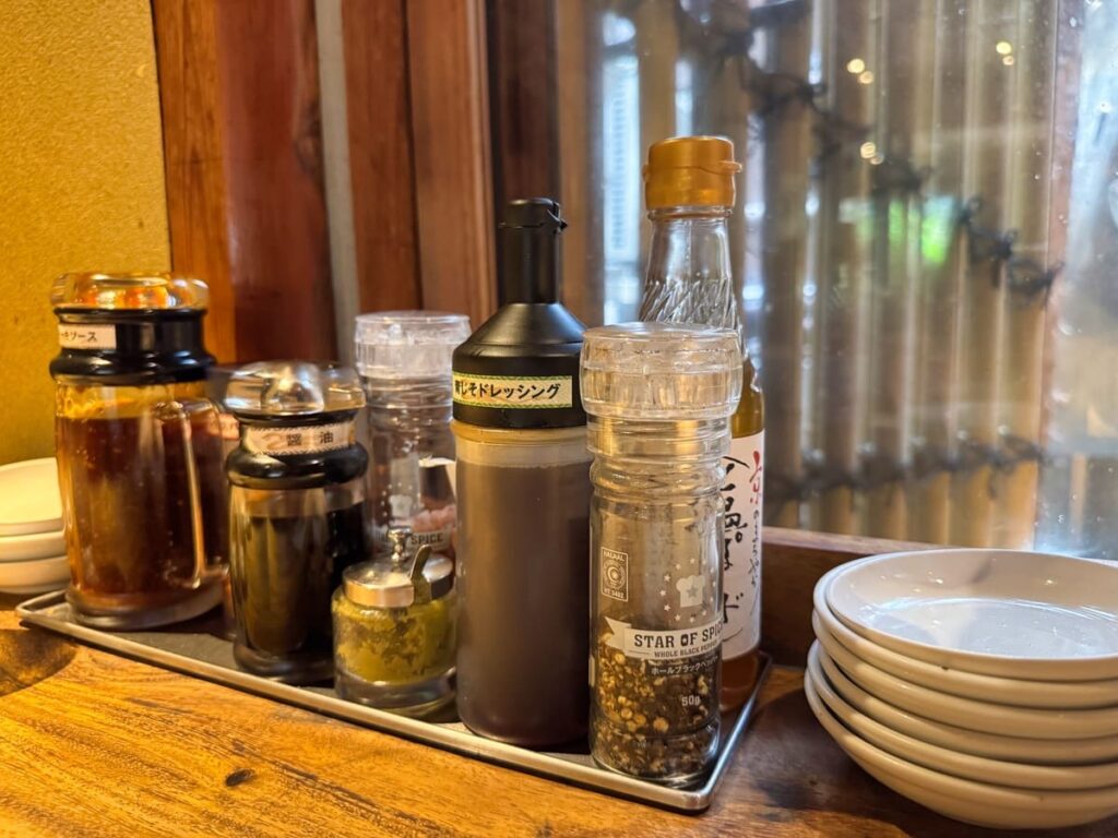 京都dining正義の卓上調味料