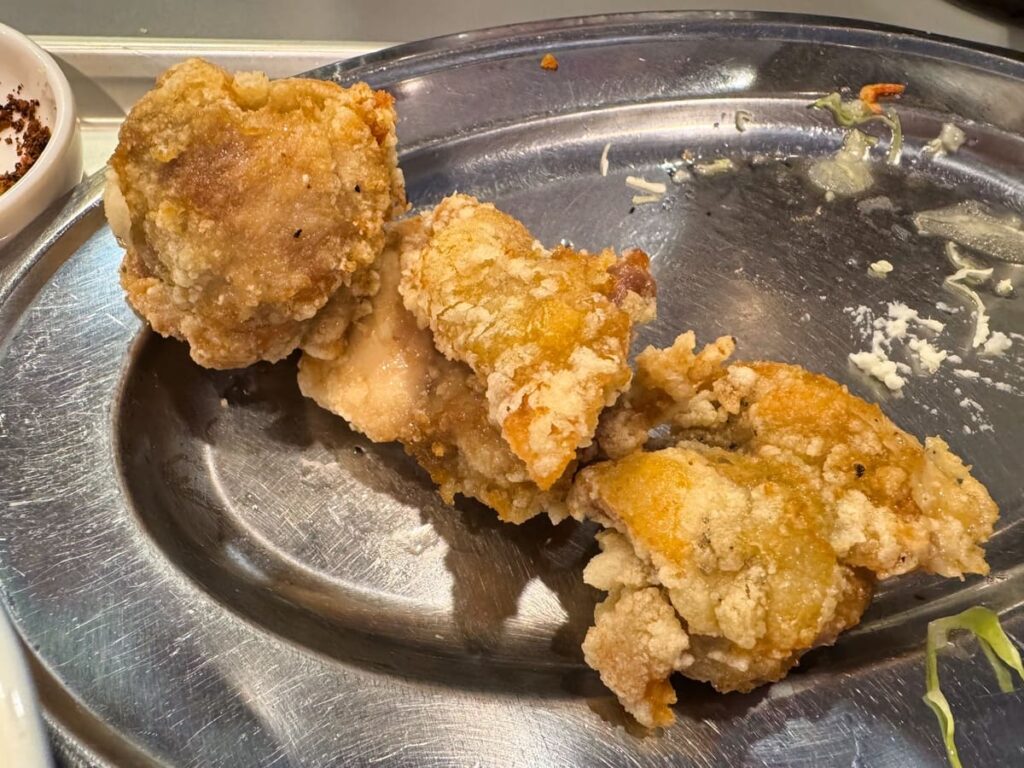 隈本ハイカラ万遍飯店の唐揚げ食べ放題定食 おかわり