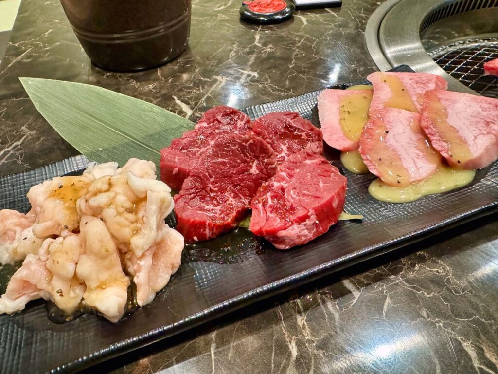 黒毛和牛 善のハラミ、てっちゃん、黒毛和牛 塩ダレわさび