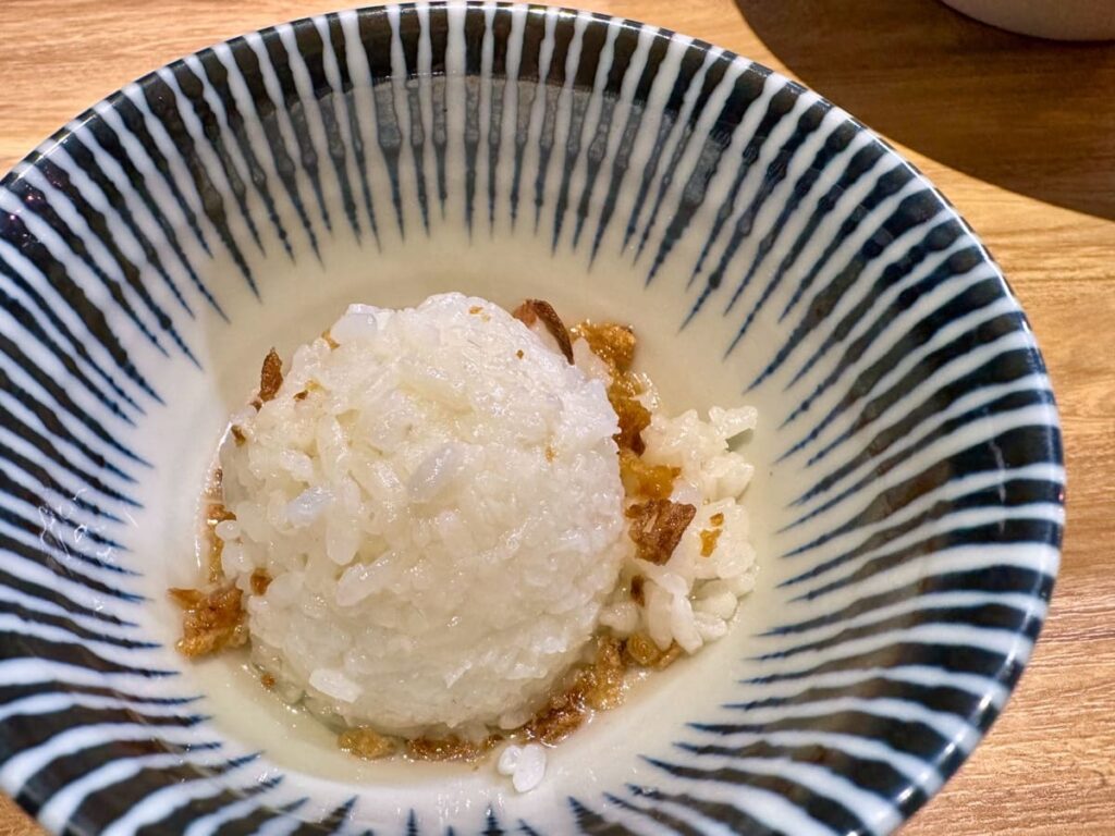 自家製麺つきよみの特製つけ麺 〆ご飯