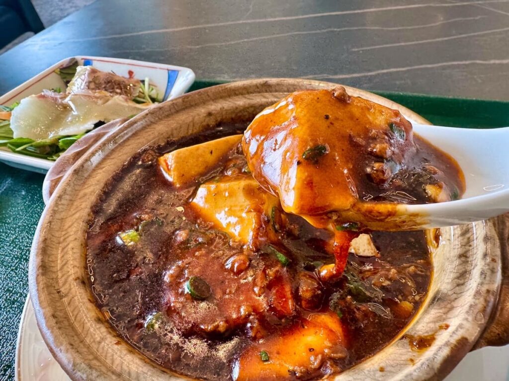 中国料理 燦宮の麻婆御膳 麻婆豆腐 実食1
