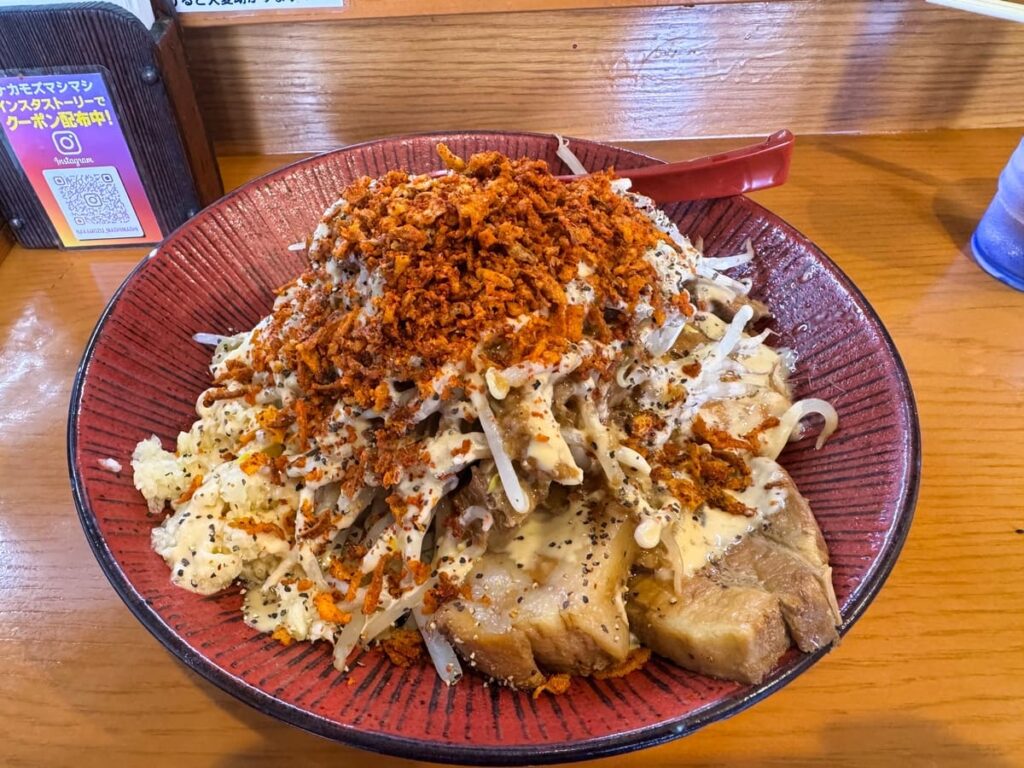 ナカモズマシマシのガリマヨ汁なし（大盛）1