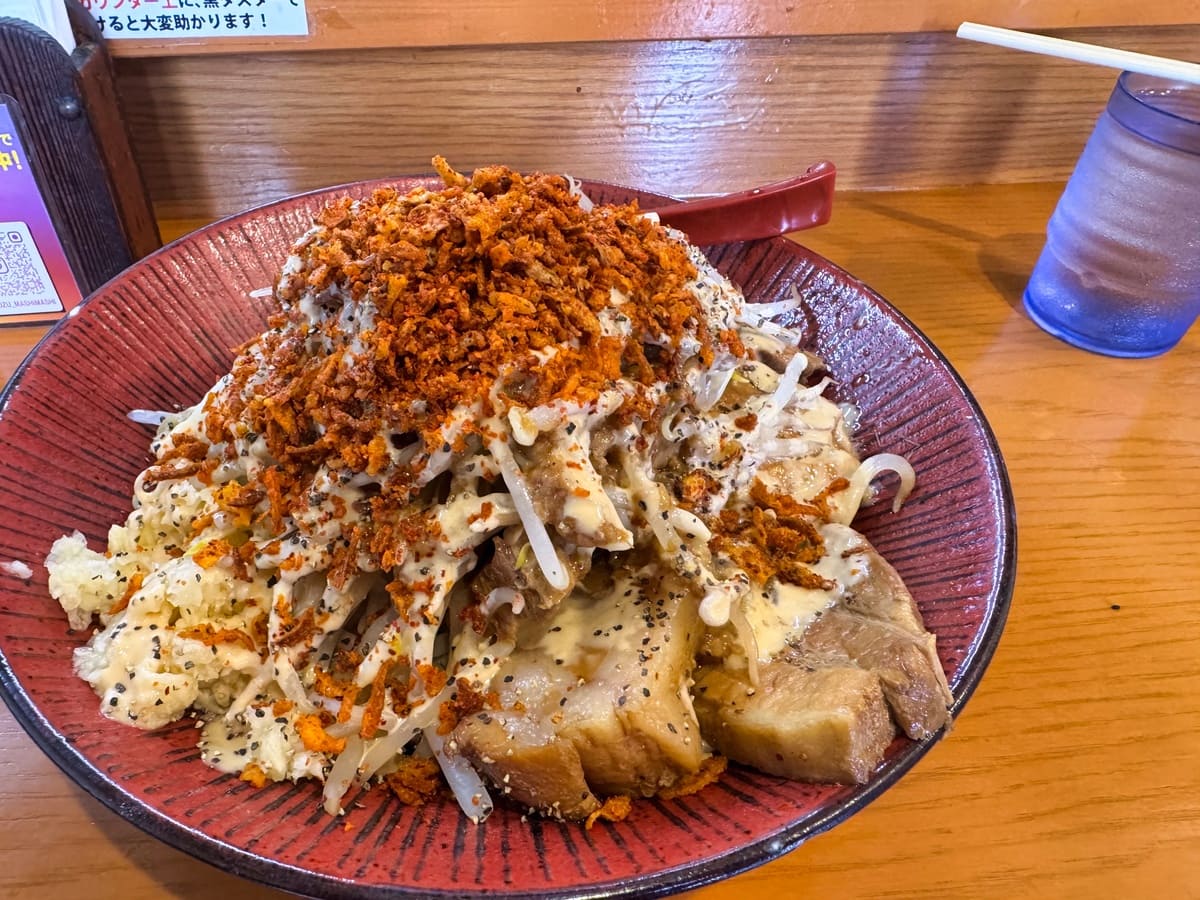 ナカモズマシマシのガリマヨ汁なし（大盛）2
